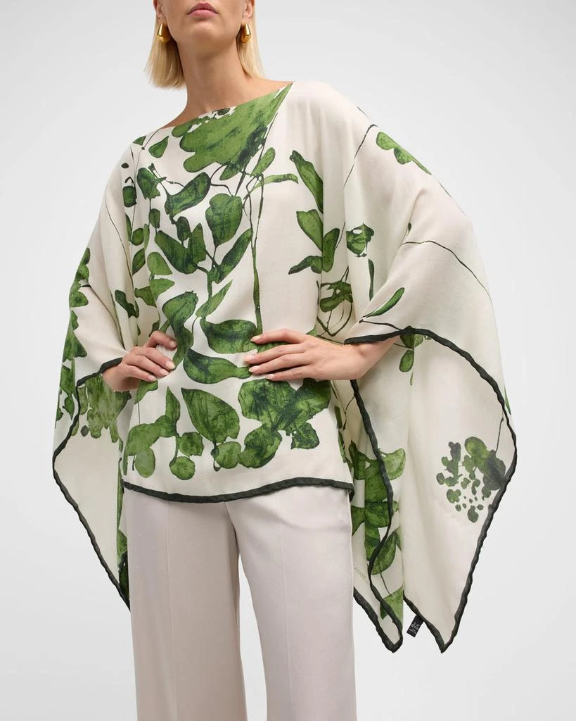 Rani Arabella Placed Flower Cashmere-Blend Printed Poncho 7