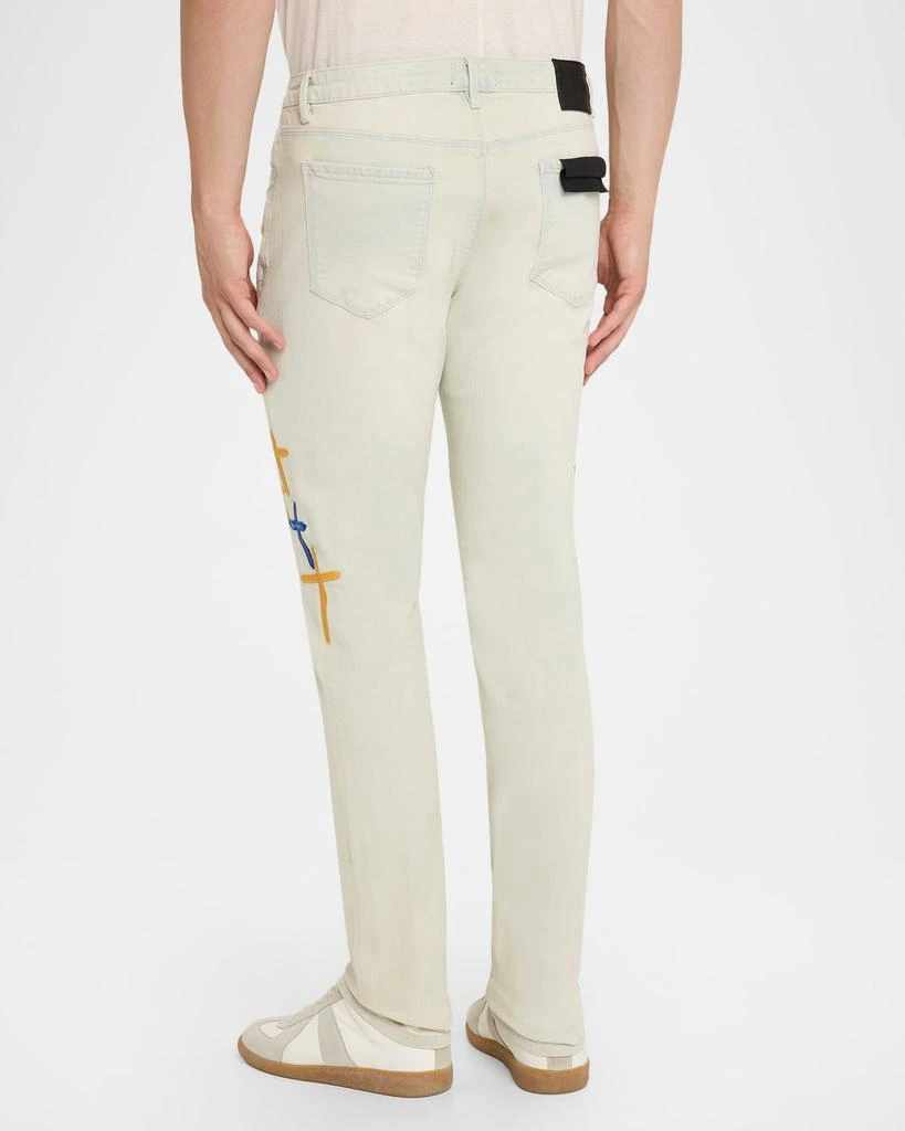 RTA Men's Bryant Embroidered Skinny Jeans 3