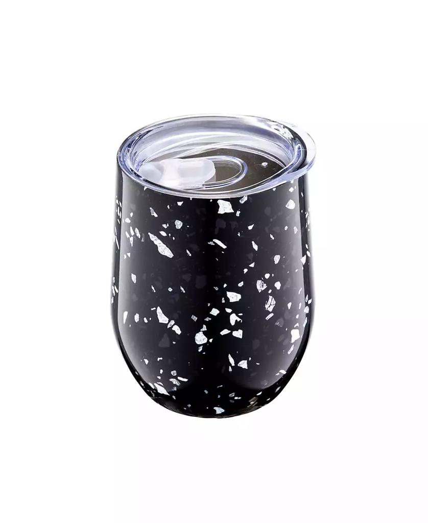 Cambridge Silversmiths 12 Oz Black Terzo Stainless Steel Wine Tumblers, Set of 4