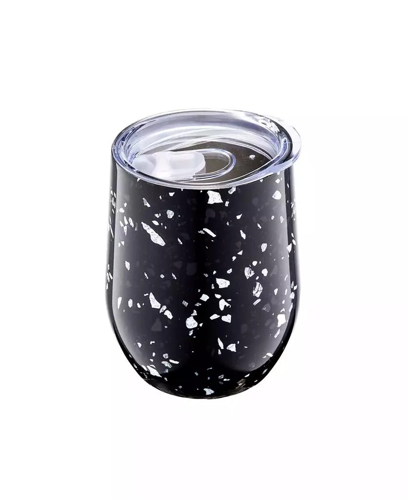 Cambridge Silversmiths 12 Oz Black Terzo Stainless Steel Wine Tumblers, Set of 4 2