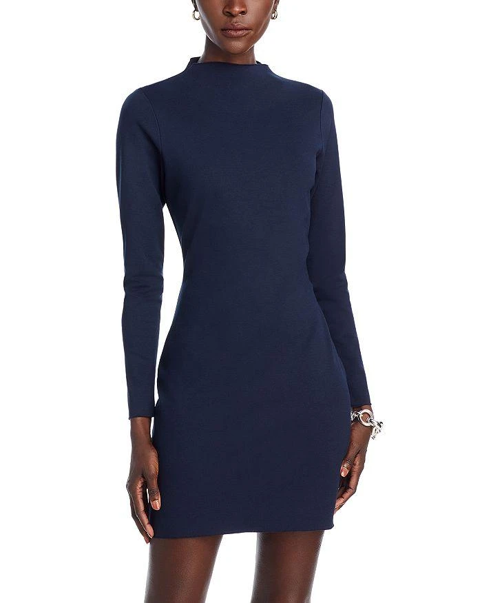AQUA Mock Neck Long Sleeve Mini Dress - Exclusive 1