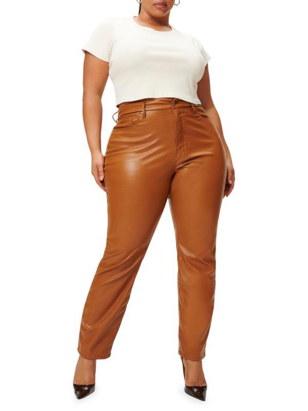 Good American Good 90's Icon Faux Leather Pants