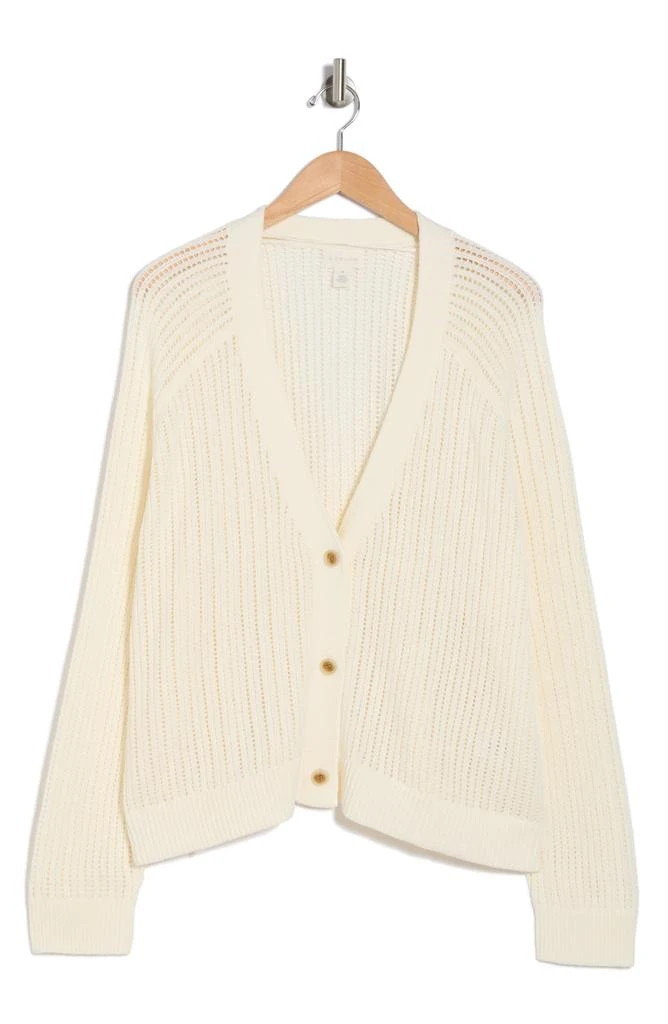 Caslon Pointelle V-Neck Cardigan 3