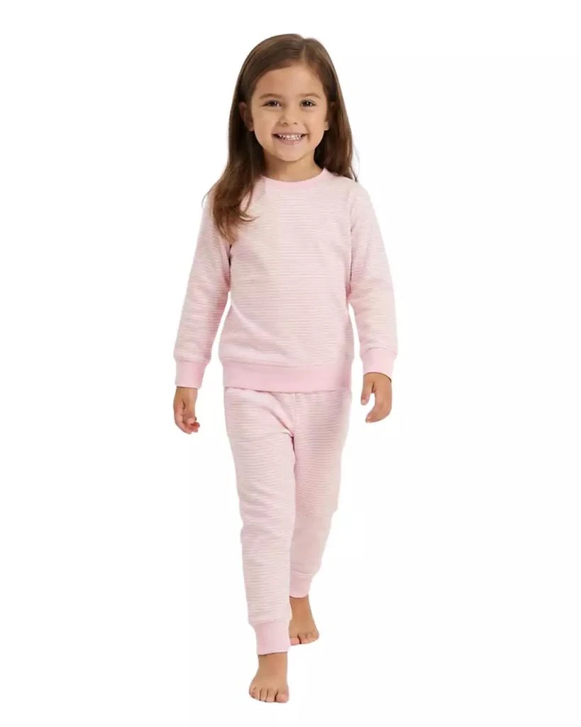 Motette Toddler Girl's Peony Stripe Lounger Bamboo Sweatsuit