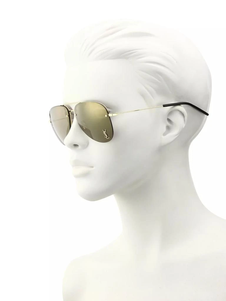 Yves Saint Laurent Monogram 59MM Mirrored Aviator Sunglasses 2