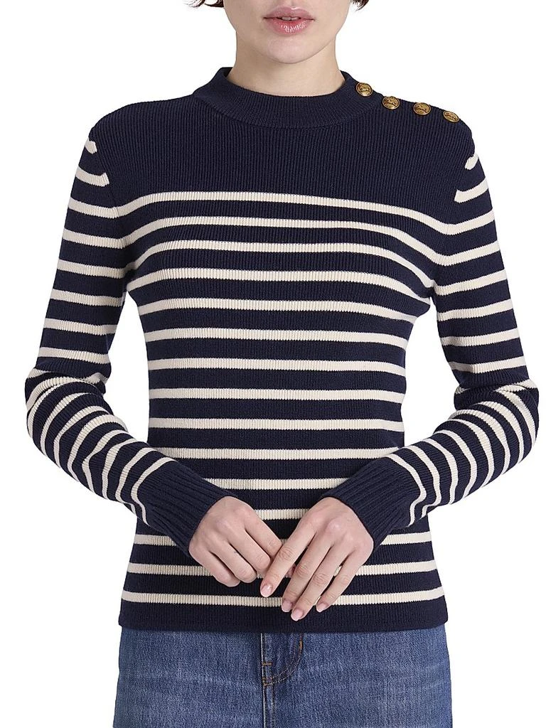 Chloé Striped Wool-Blend Crewneck Sweater 6
