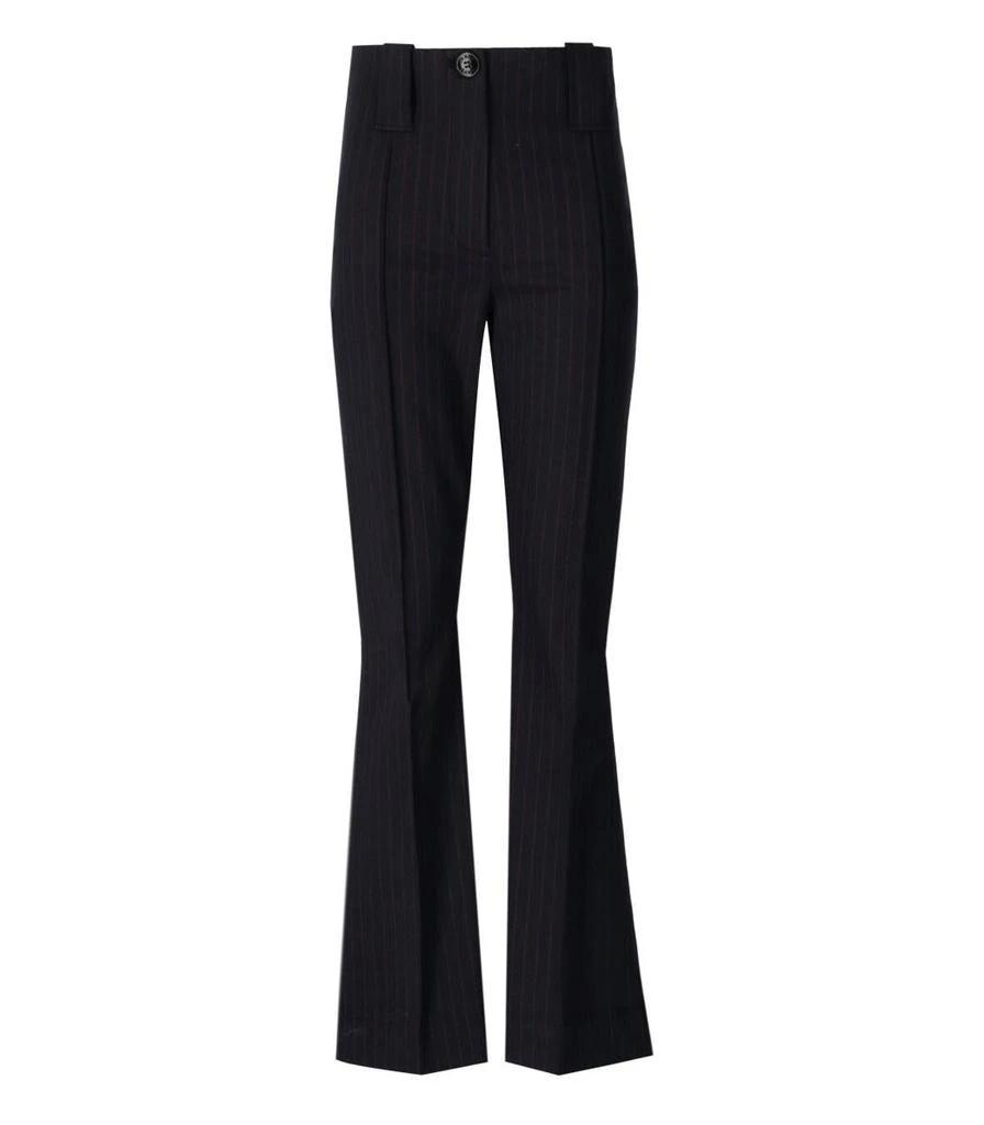 Ganni Ganni Blue Pinstripe Flare Trousers 1