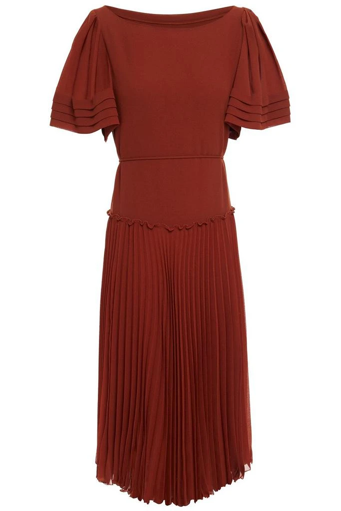 SEE BY CHLOÉ Asymmetric plissé-georgette midi dress 1