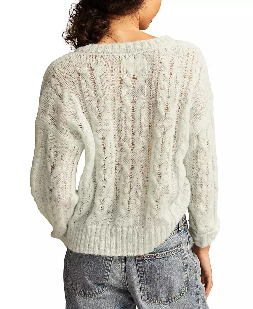 Lucky Brand Women's Cable-Knit Mohair V-Neck Sweater 2