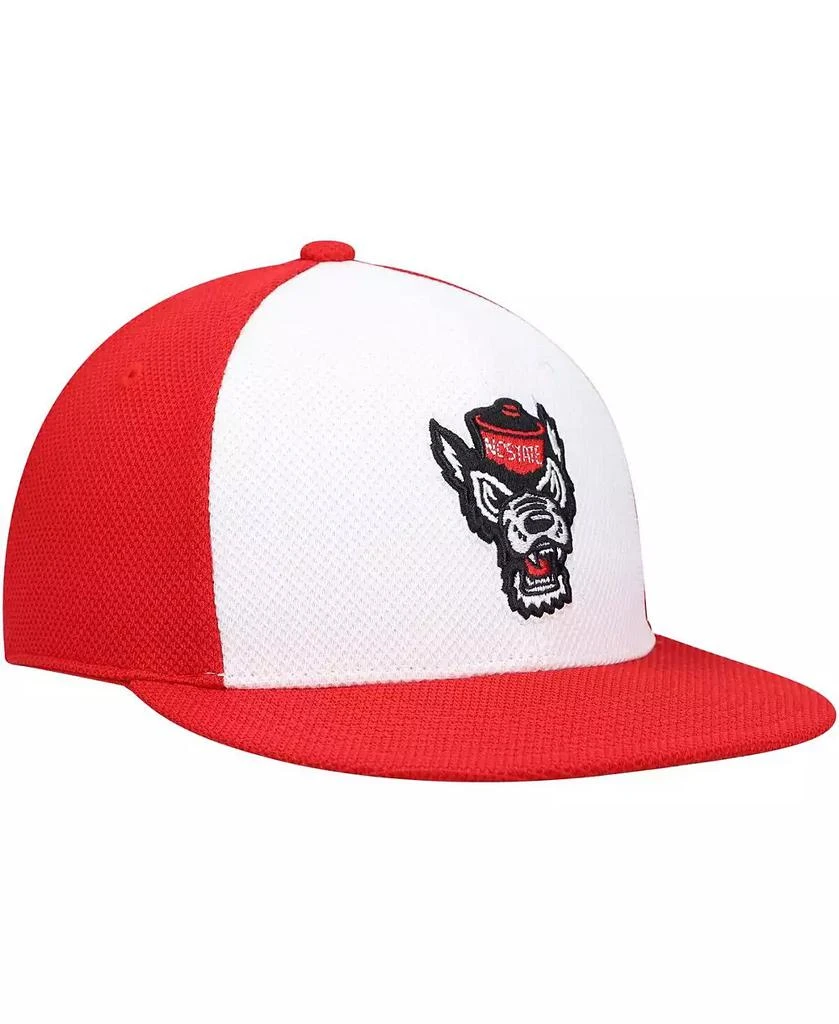 Adidas Men's White and Red NC State Wolfpack On-Field Baseball Fitted Hat 3