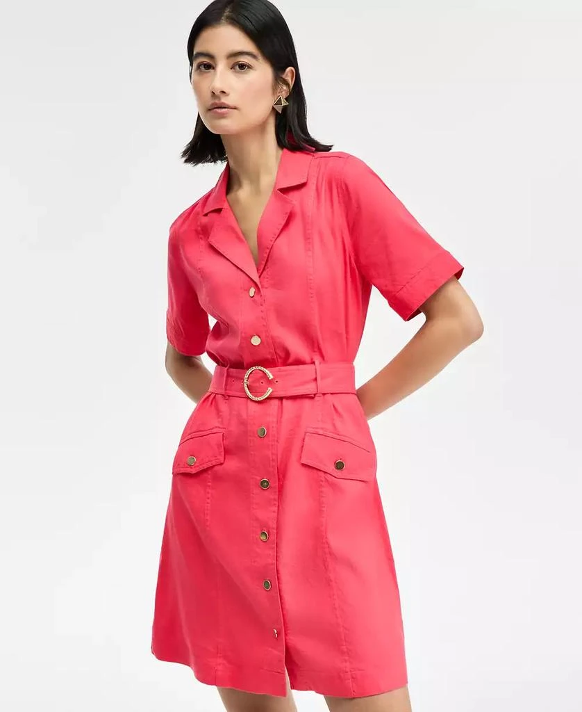 INC International Women's Linen-Blend Belted Mini Dress, Exclusively at Macy's 3