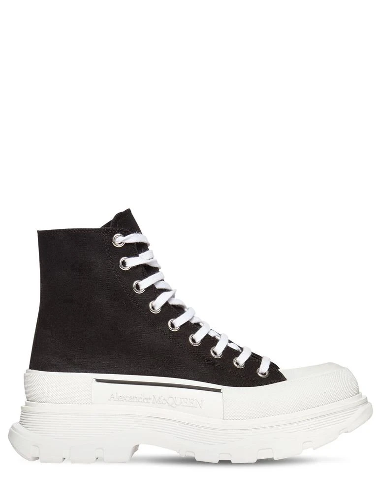 Alexander McQueen 50mm High-top Cotton Canvas Sneakers 1