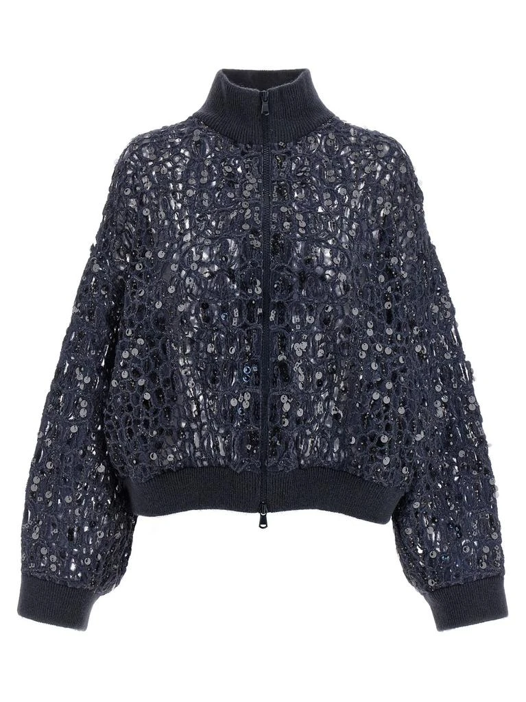 Brunello Cucinelli Brunello Cucinelli Dazzling Embroidered Knit Cardigan from Cettire