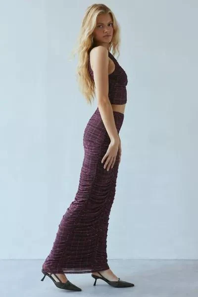 AFRM AFRM Josie Ruched Mesh Maxi Skirt 3