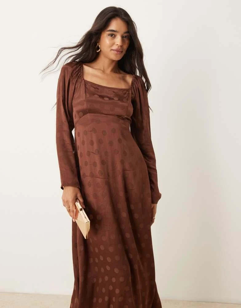 Shop Nobody's Child Abbey satin square neck maxi dress in brown on Sale at  BeyondStyle  Get 74% Off Nobody's Child Abbey satin square neck maxi dress  in brown with Limited-Time Flash