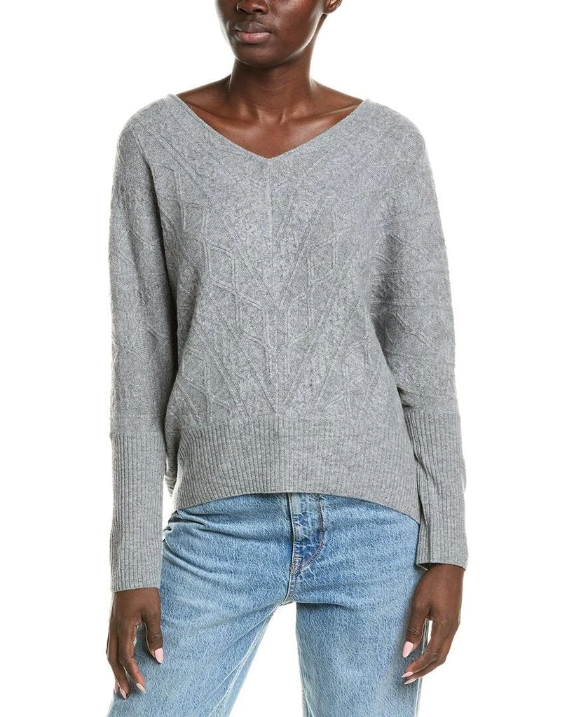 Quinn QUINN Cashmere Kendal Cable Knit Cashmere Cape Sweater 1