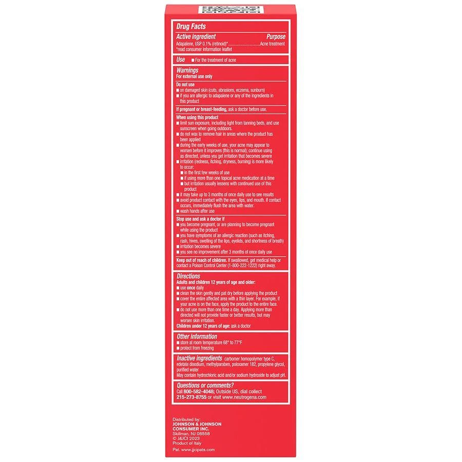 Neutrogena 0.1% Adapalene Gel Acne Treatment Fragrance-Free 5