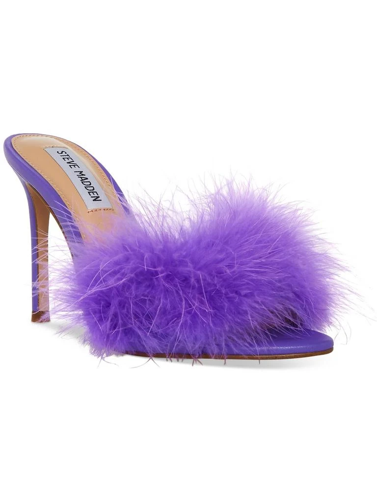 Steve Madden Spin Womens Feathers Slip On Heels 4