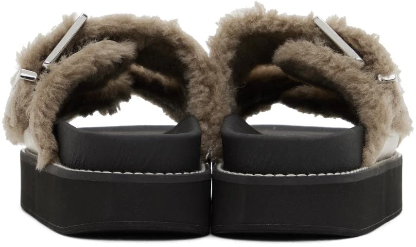 Ganni Taupe Feminine Buckle Flat Sandals 2