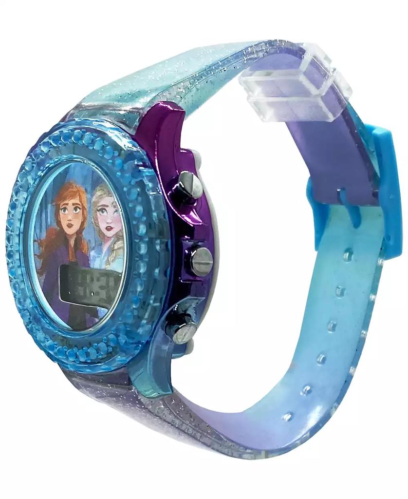 Accutime Kid's Frozen 2 Digital Glitter Silicone Strap Watch 34mm