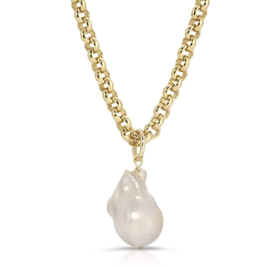 eklexic Eklexic - Women
s Micro Royal Chain With Xl Baroque Pearl Pendant Necklace