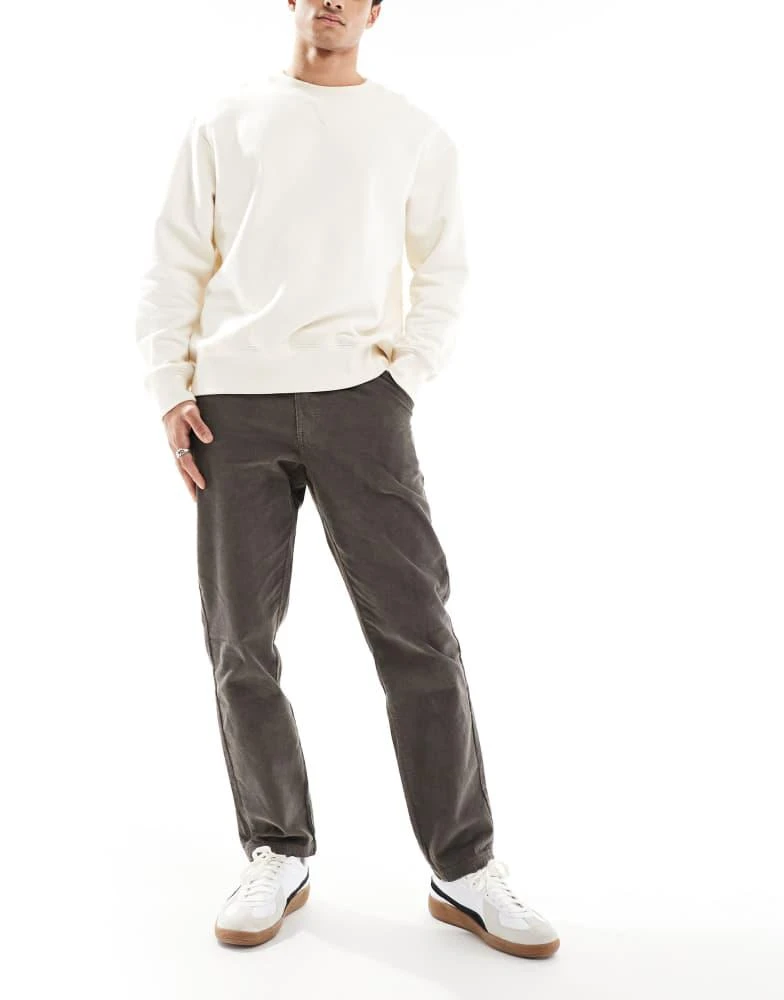 Another Influence Another Influence cord straight leg trousers in grey 4