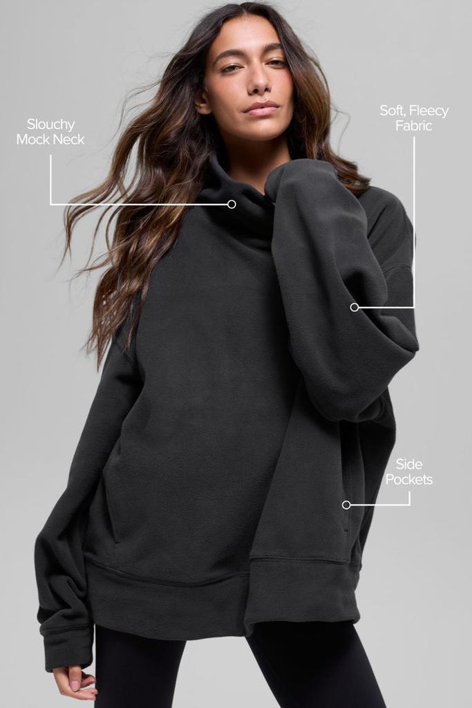 Alo Polar Fleece Hazy Pullover - Black