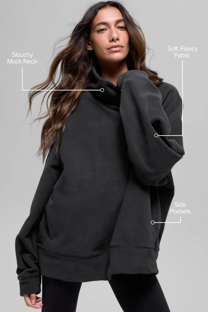 Alo Polar Fleece Hazy Pullover - Black 2