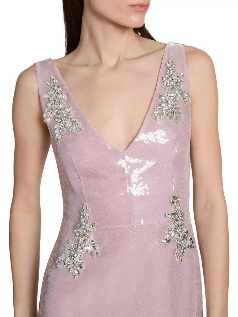 Erdem Sequin Embellished V-Neck Maxi Dress 6