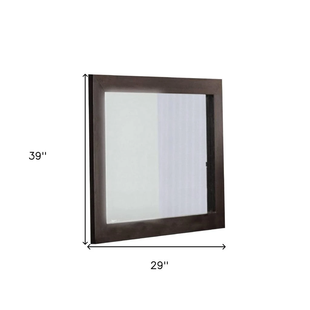 Hivvago 39" Ebony Square Wood Framed Dresser Mirror 4