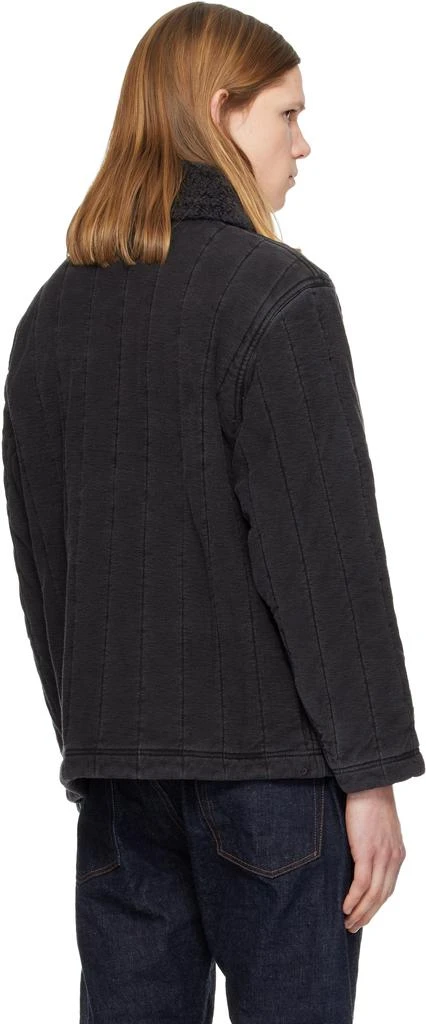 RRL Black Fleece-Collar Quilted Jersey Jacket 3