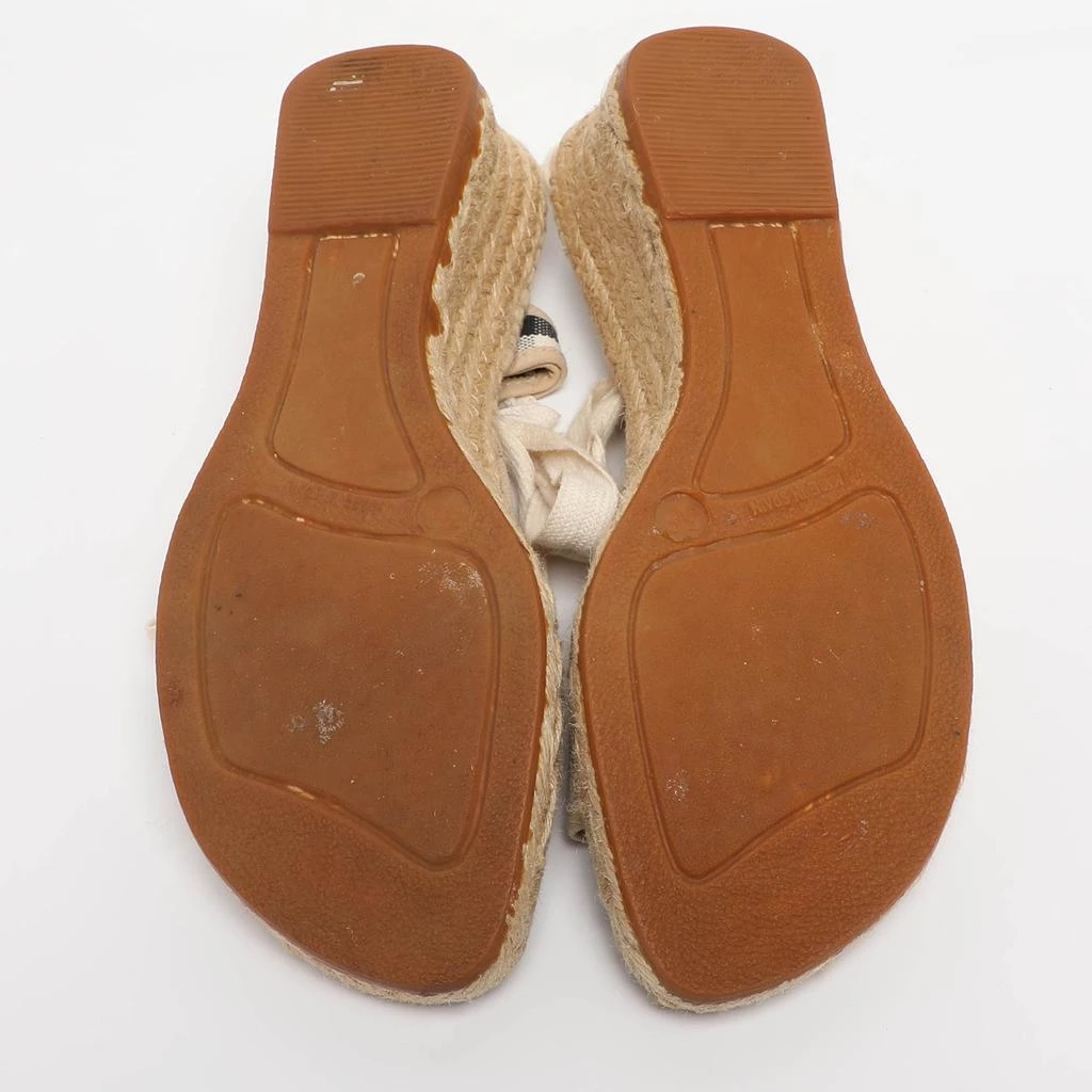 Burberry Burberry Beige Canvas Nova Check Wedge Ankle Strap Espadrilles Size 38 6