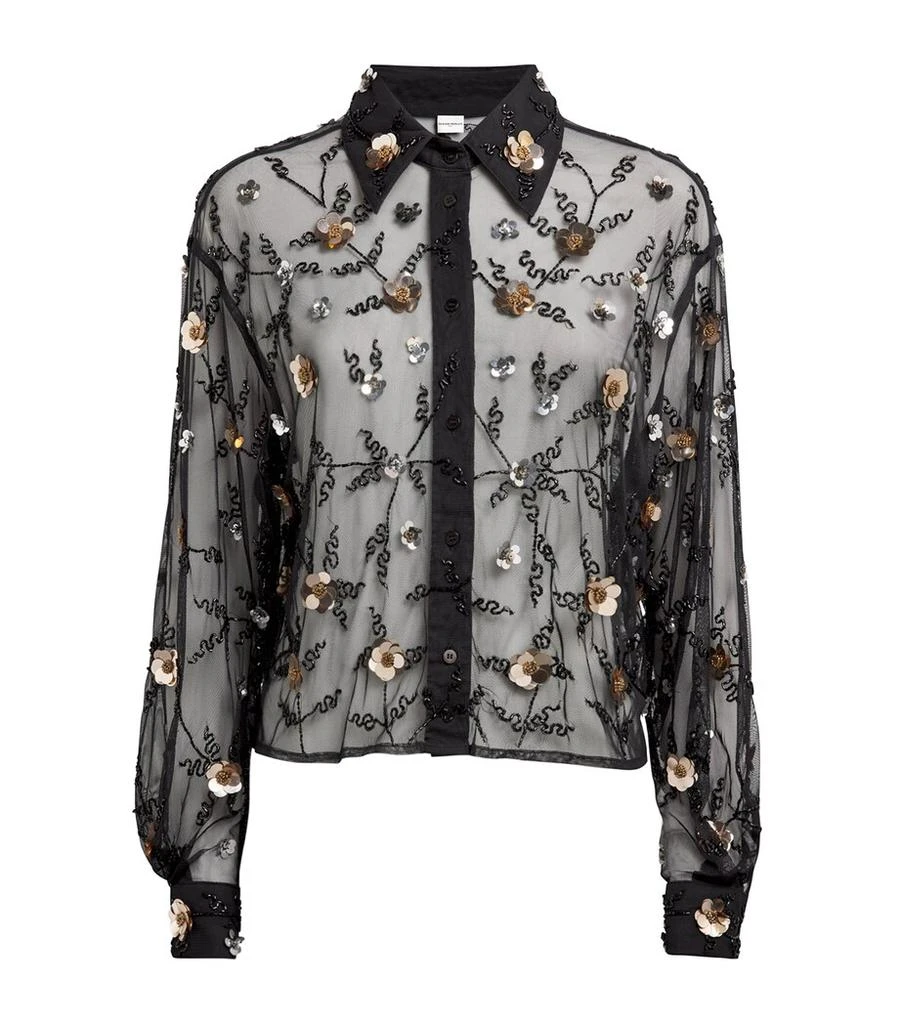 Claudie Pierlot Tulle Embellished Shirt 1