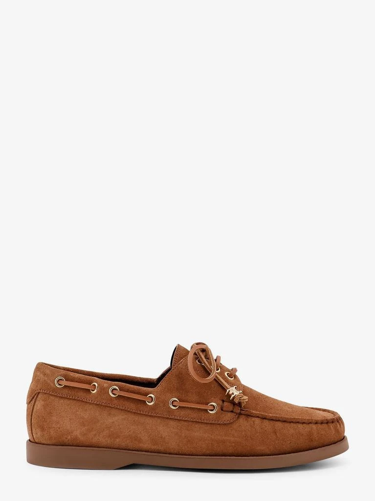 Shop Celine Velvet Loafers With Embroidered Triomphe Logo on  display picture 2
