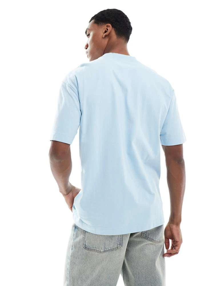 HOLLISTER Hollister boxy high neck logo t-shirt in light blue 2