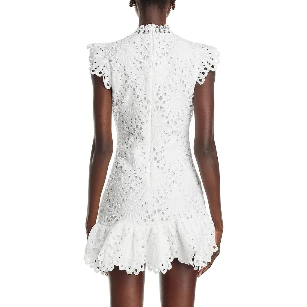AQUA Womens Lace Mock Neck Shift Dress 4