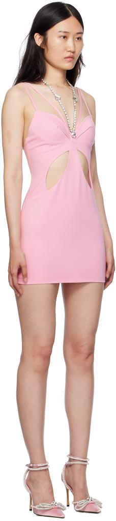 AREA Pink Butterfly Cutout Minidress