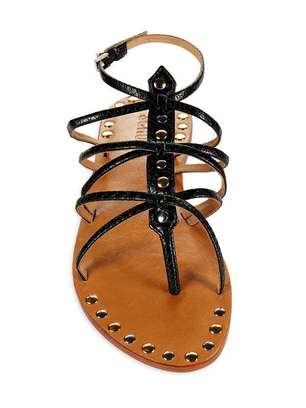 Schutz Malaya Studded Strappy Flat Sandals 5