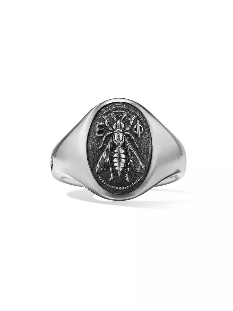 David Yurman Petrvs Bee Signet Ring in Sterling Silver, 19MM 3