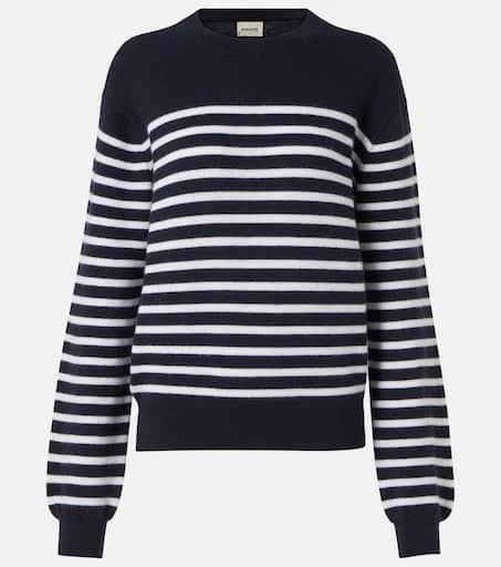 Khaite Viola striped cashmere-blend sweater 1