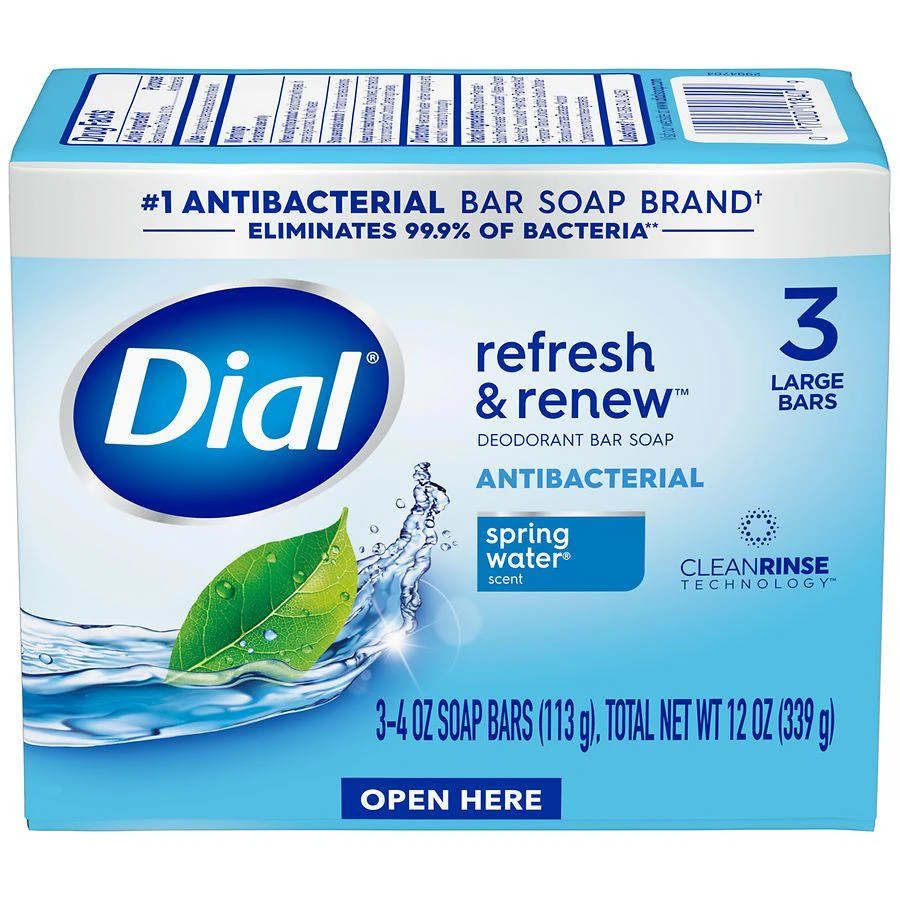 Dial Antibacterial Deodorant Bar Soap Spring Water, Spring Water 2