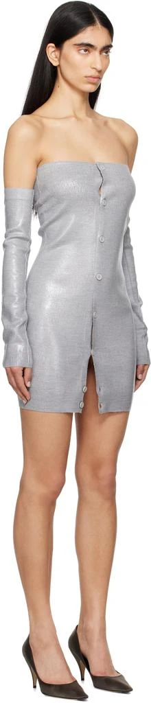 MM6 Gray Plastified Knit Minidress 2