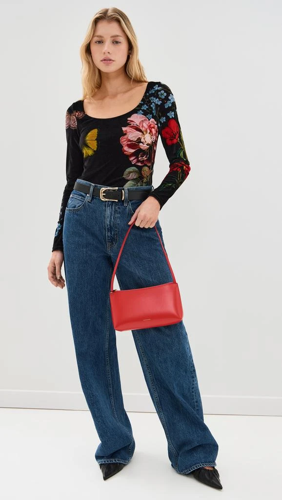 Alice + Olivia Delania Velvet Scoop Neck Top 4