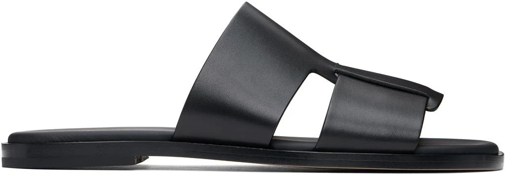 Hugo Boss Black Buffed Leather Sandals 1