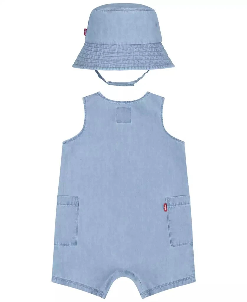 Levi's Baby Boys Denim Romper and Bucket Hat Set 2