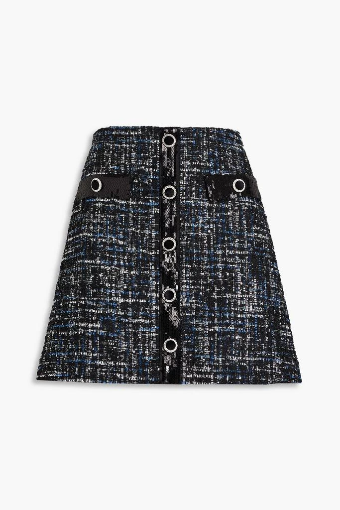 REBECCA VALLANCE Jacques embellished metallic tweed mini skirt 1