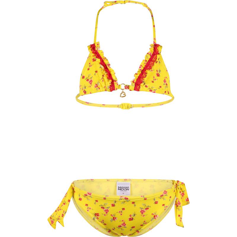 BANANA MOON Roses all over bikini with lace detailing in yellow