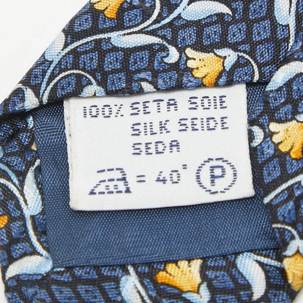 Givenchy Givenchy Blue Floral Print Silk Traditional Tie 4