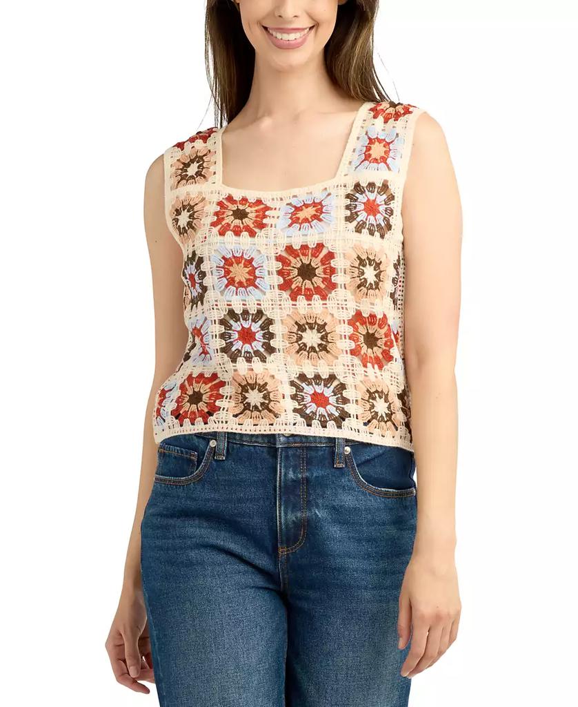BCX Juniors' Patchwork Square Crochet Tank