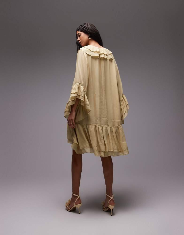 Shop & Other Stories sheer chiffon mini dress with ruffles and